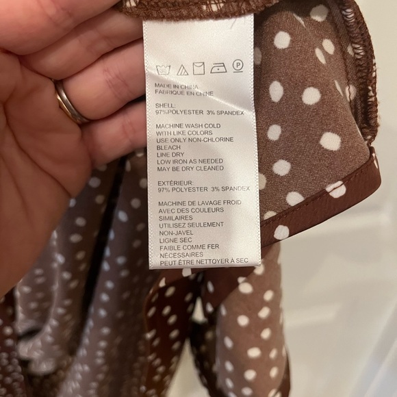 Gorgeous Urban Outfitters Slip dress brown polkadot midi - Picture 2 of 8